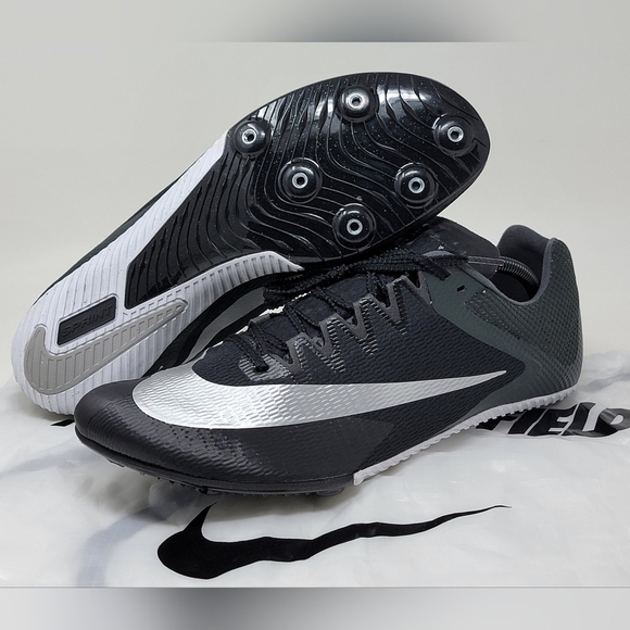 Nike Zoom Rival Sprint Track Shoes Black Silver Men\'s Size 12 DC8753-001 New main image 4